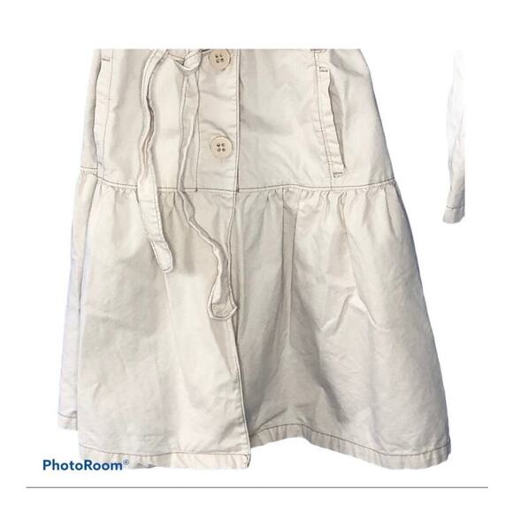 GAP Original Vintage Trench Coat JR Large Cream Ruffle Hem Belted Timeless Style - Picture 6 of 16